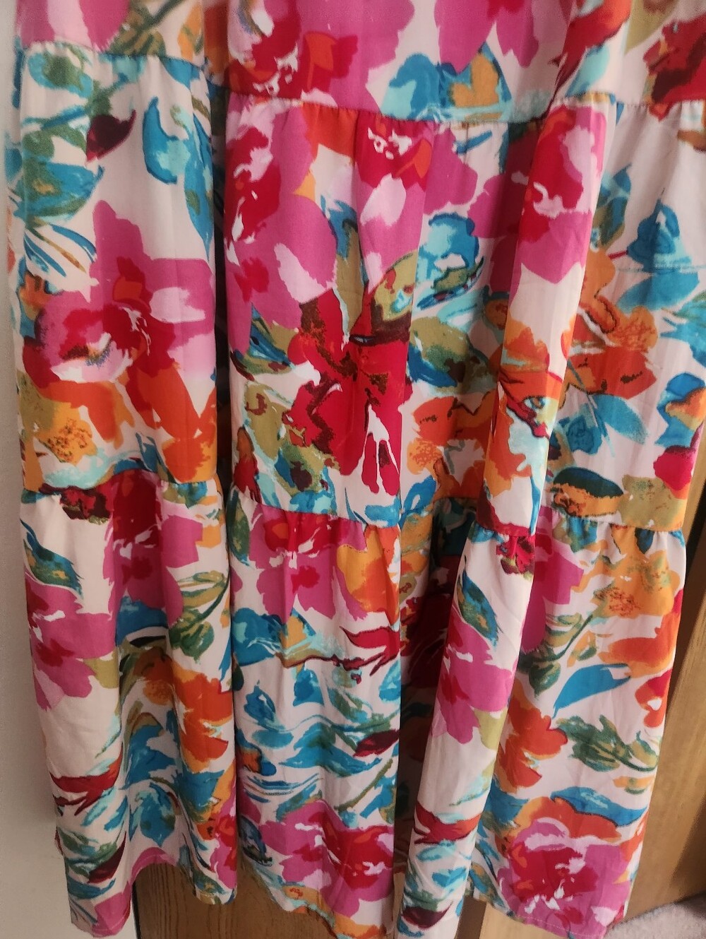 Floral Tie-Neck Maxi Dress in Multi Size Medium - Picture 6 of 13